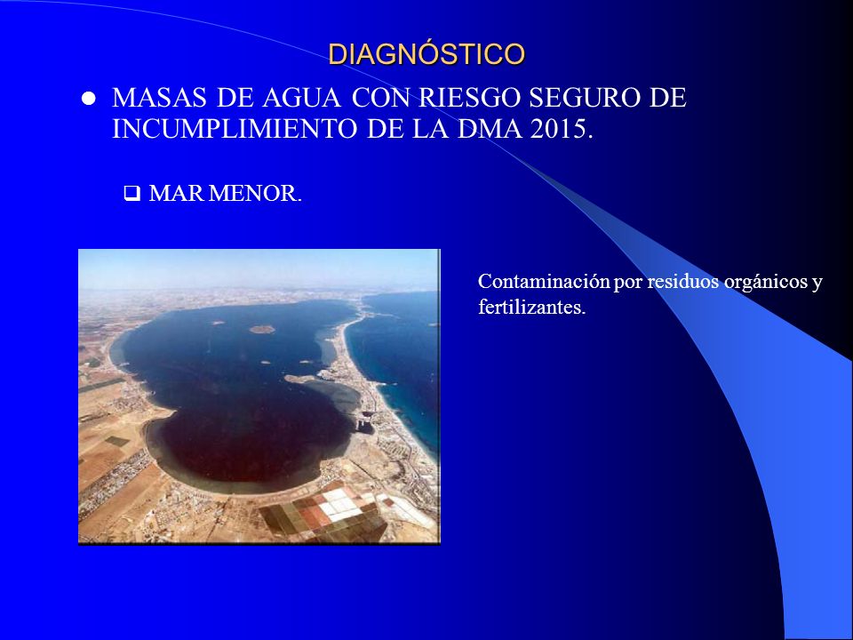 MASAS DE AGUA CON RIESGO SEGURO DE INCUMPLIMIENTO DE LA DMA 2015.