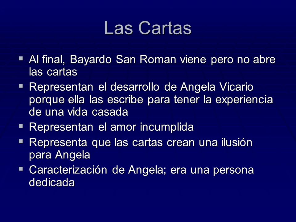 Las Cartas Al final, Bayardo San Roman viene pero no abre las cartas