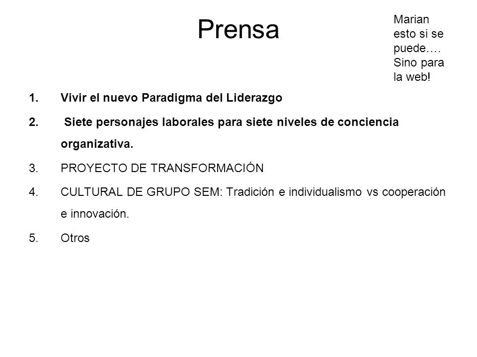 Prensa Marian esto si se puede…. Sino para la web!