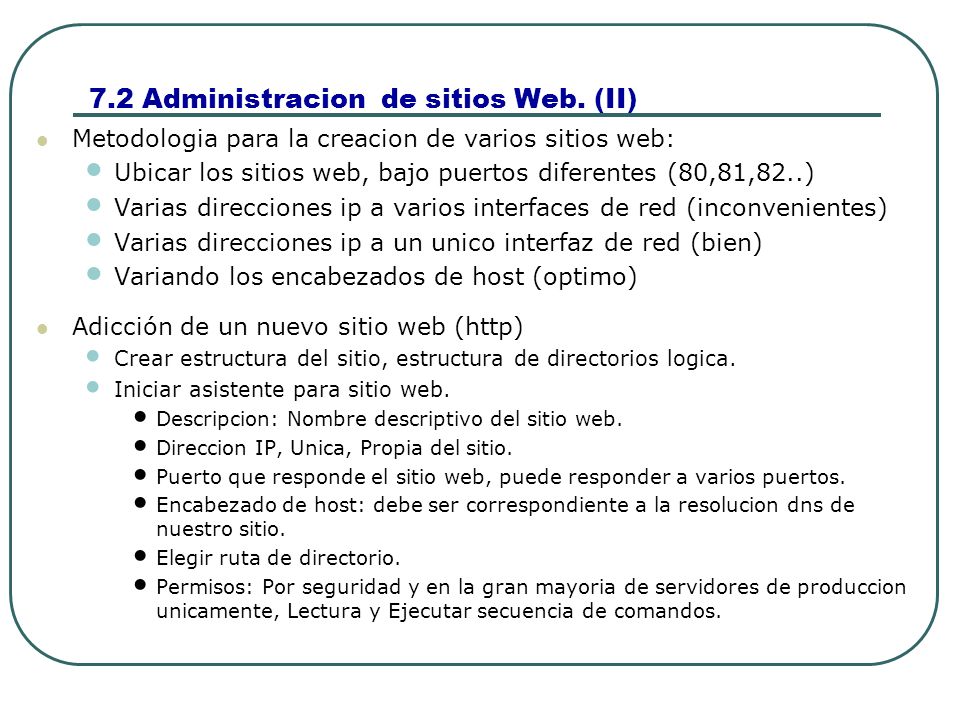7.2 Administracion de sitios Web. (II)