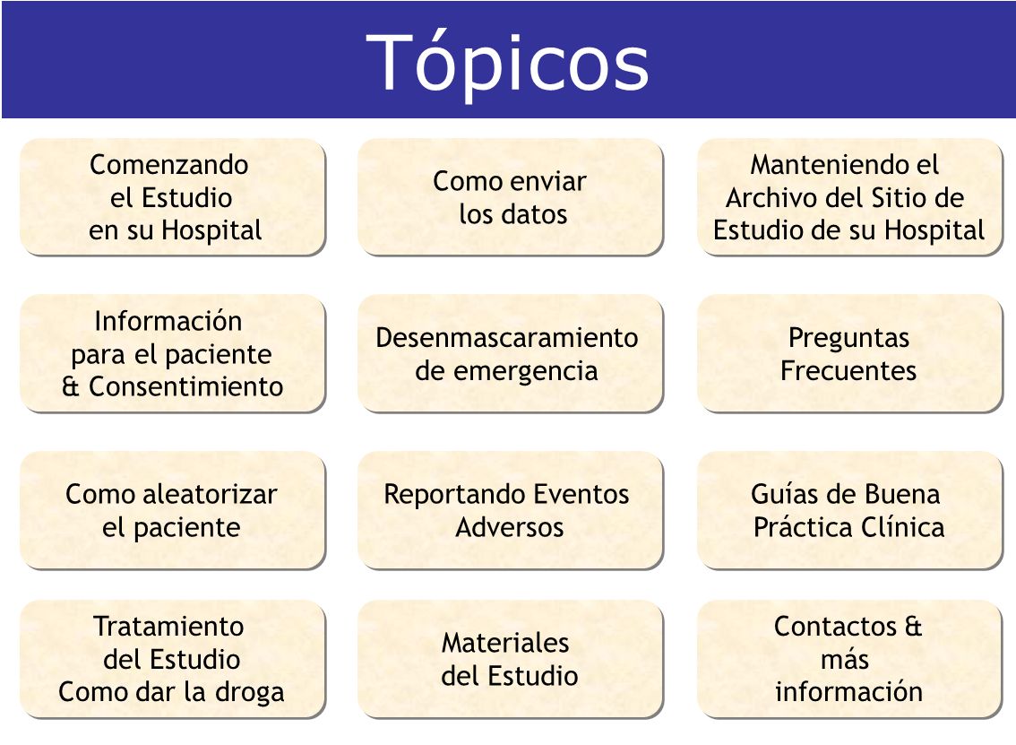 Tópicos Comenzando el Estudio en su Hospital Como enviar los datos