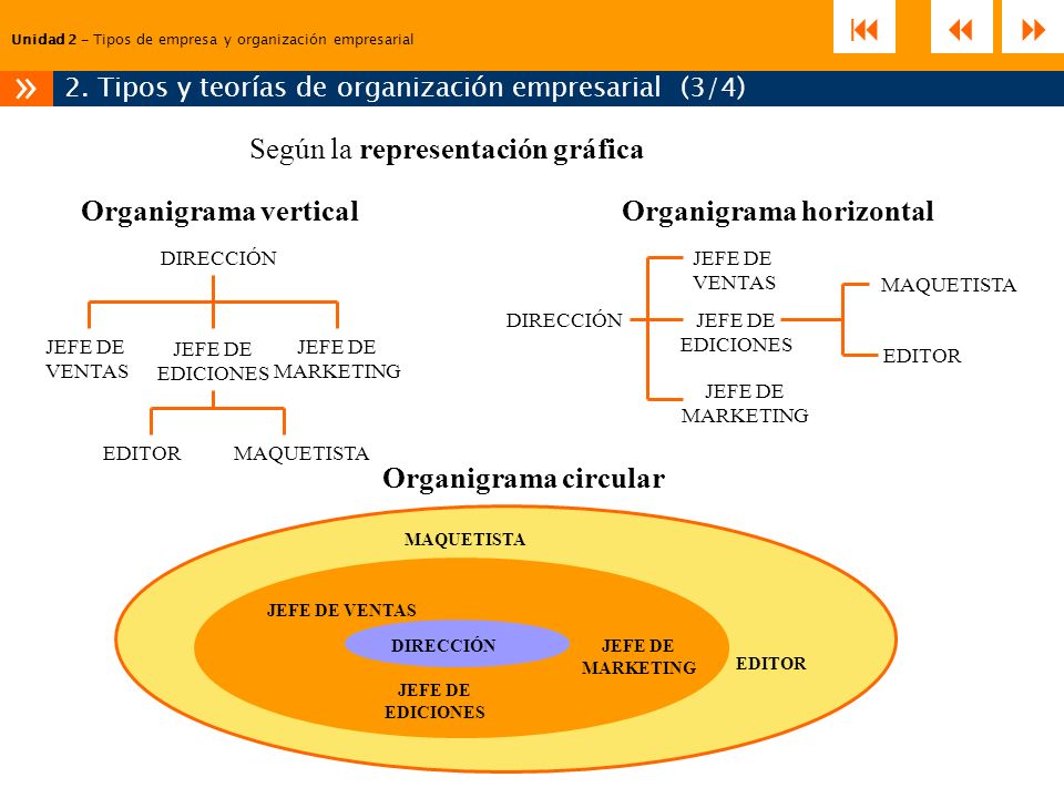 2. Tipos y teorías de organización empresarial (3/4)