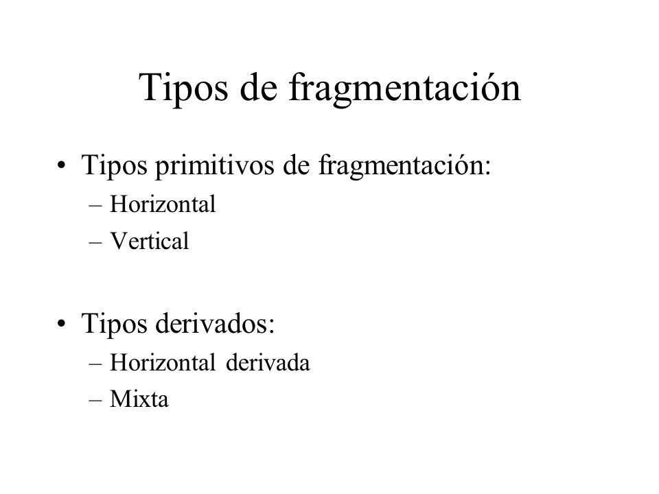 Tipos de fragmentación