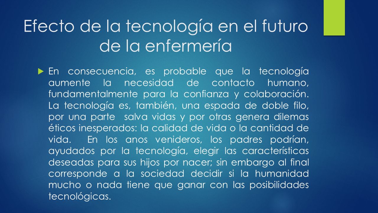 Efecto de la tecnología en el futuro de la enfermería