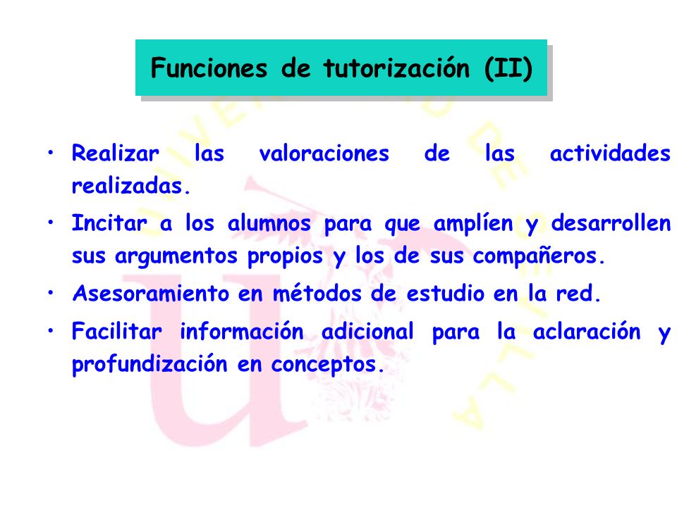 Funciones de tutorización (II)