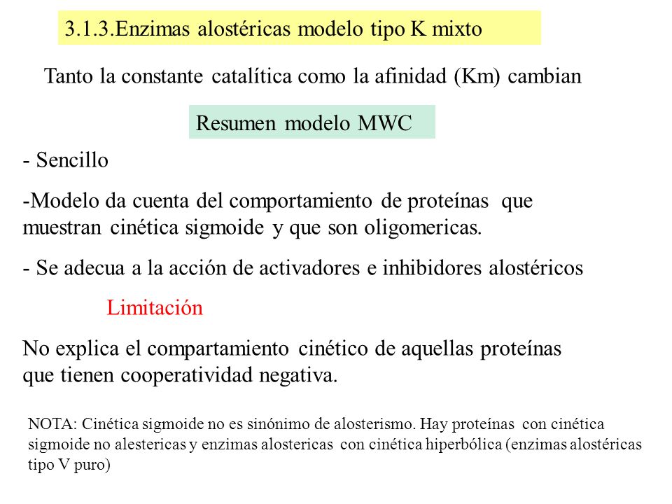 3.1.3.Enzimas alostéricas modelo tipo K mixto