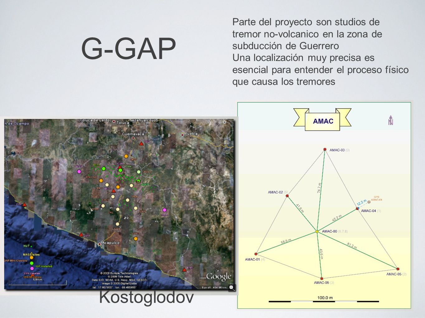 G-GAP Parte del proyecto son studios de tremor no-volcanico en la zona de subducción de Guerrero.