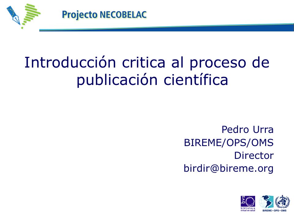 Introducción critica al proceso de publicación científica