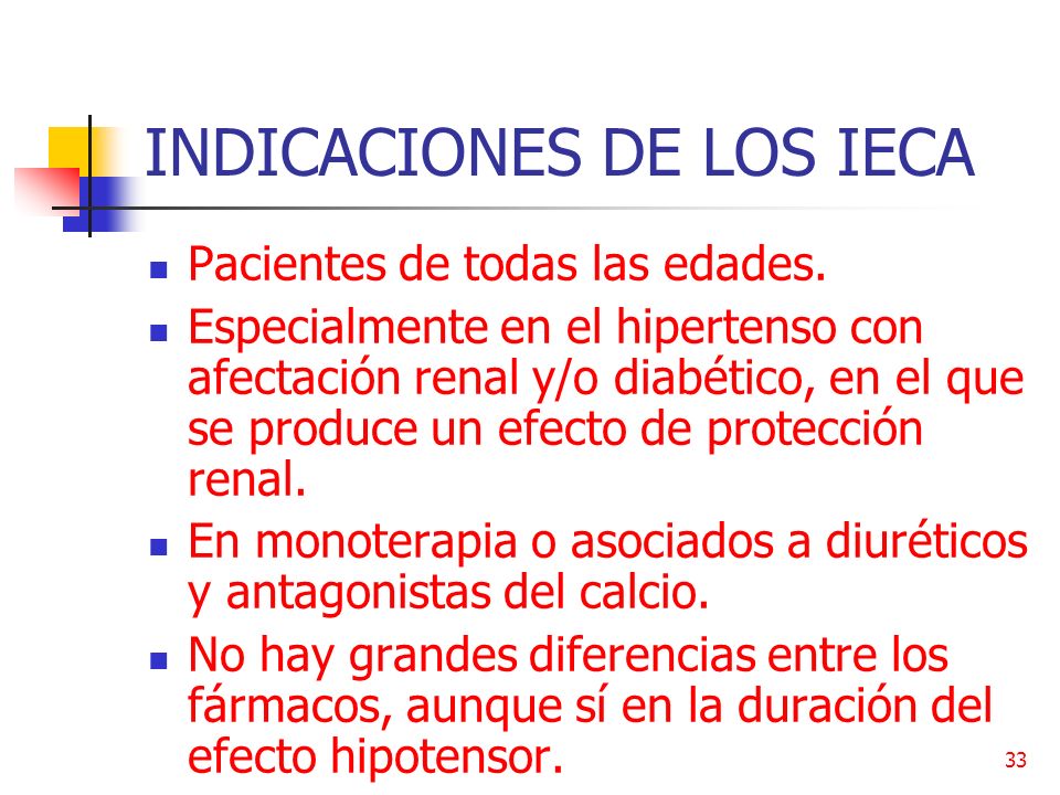 INDICACIONES DE LOS IECA