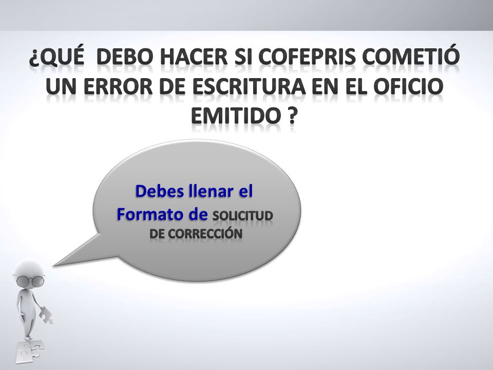 ¿Qué debo hacer si cofepris cometió un error de escritura en el oficio emitido
