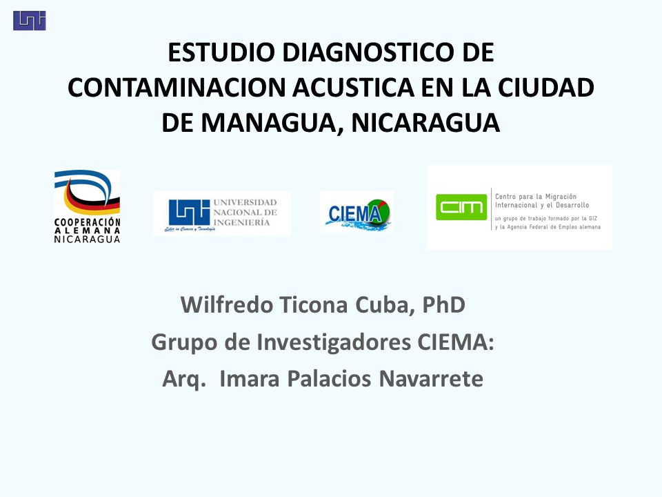 ESTUDIO DIAGNOSTICO DE CONTAMINACION ACUSTICA EN LA CIUDAD DE MANAGUA, NICARAGUA