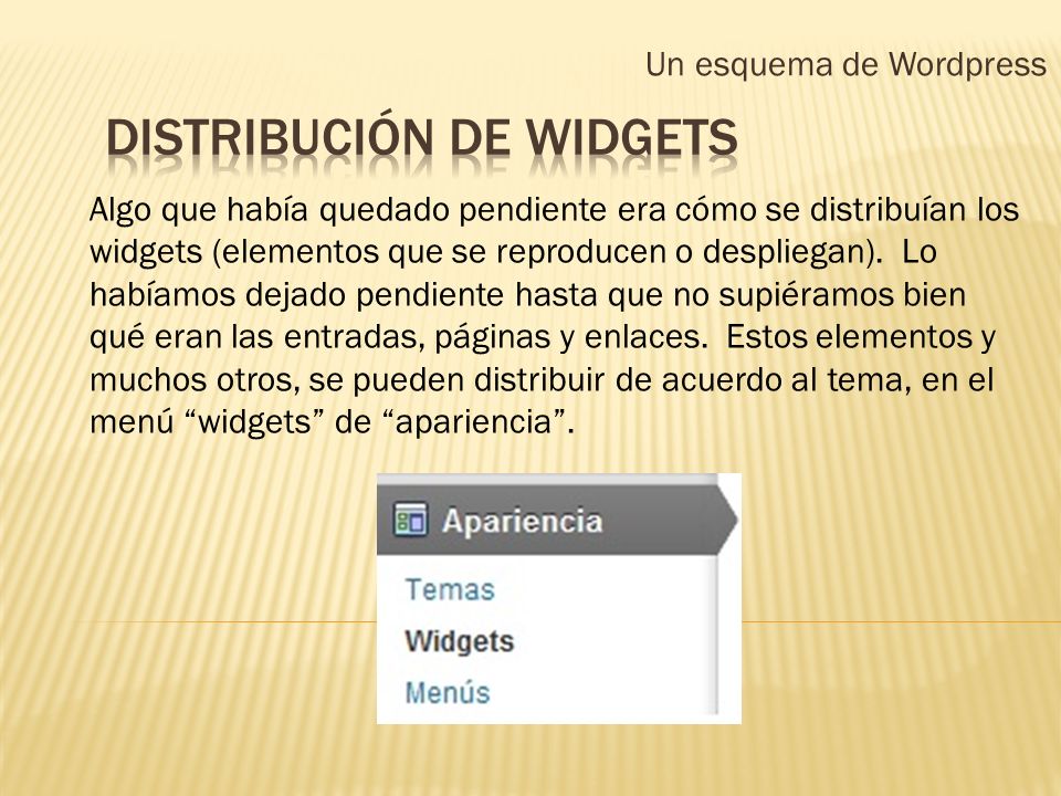 Distribución de widgets