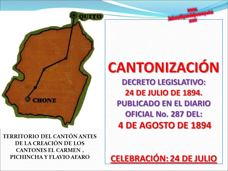 TERRITORIO DEL CANTÓN ANTES DE LA CREACIÓN DE LOS CANTONES EL CARMEN , PICHINCHA Y FLAVIO AFARO