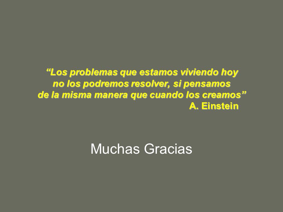 Los problemas que estamos viviendo hoy no los podremos resolver, si pensamos de la misma manera que cuando los creamos A. Einstein