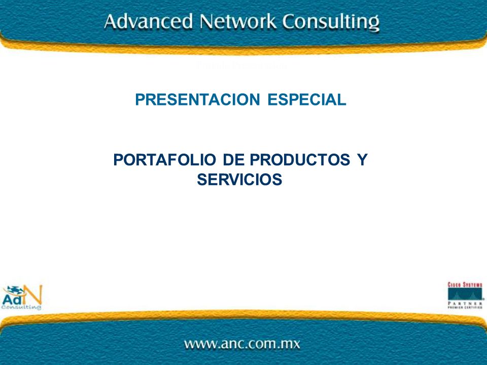 PRESENTACION ESPECIAL PORTAFOLIO DE PRODUCTOS Y SERVICIOS