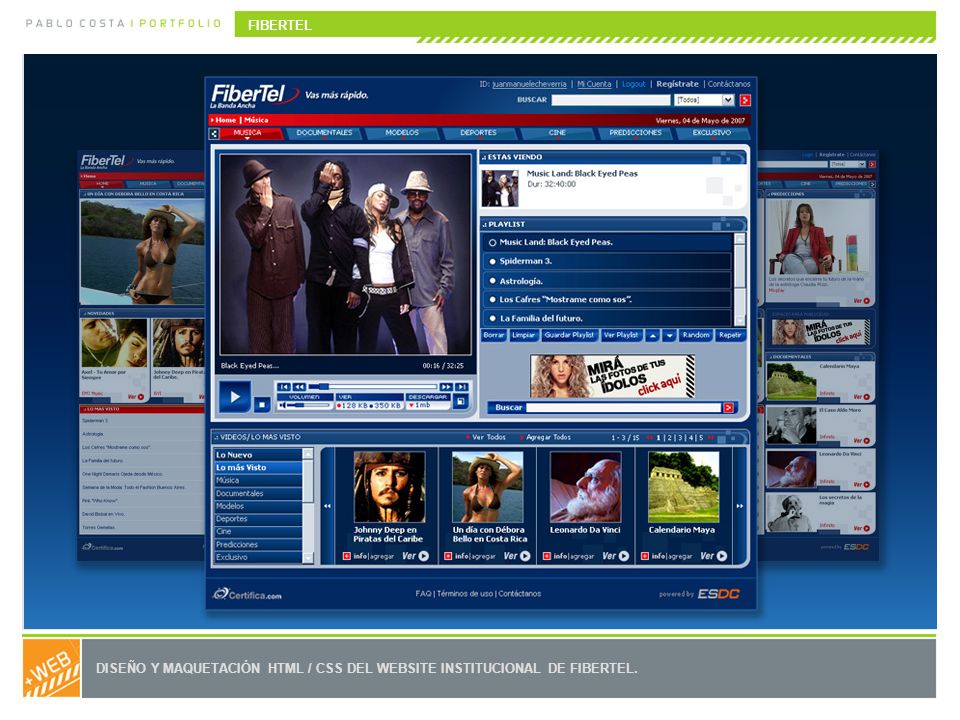 FIBERTEL DISEÑO Y MAQUETACIÓN HTML / CSS DEL WEBSITE INSTITUCIONAL DE FIBERTEL.