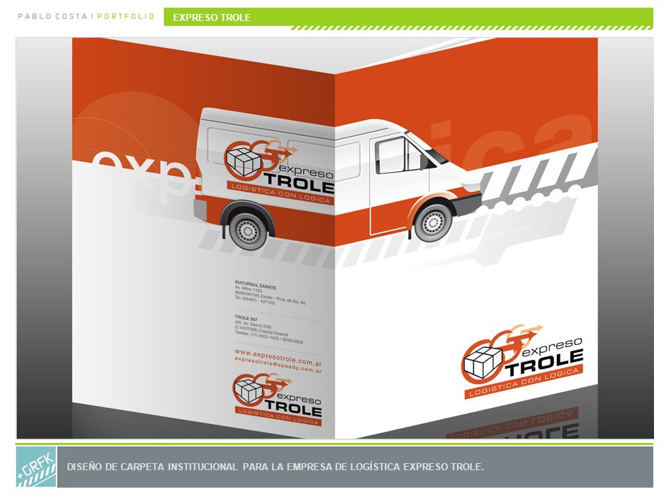 EXPRESO TROLE DISEÑO DE CARPETA INSTITUCIONAL PARA LA EMPRESA DE LOGÍSTICA EXPRESO TROLE.