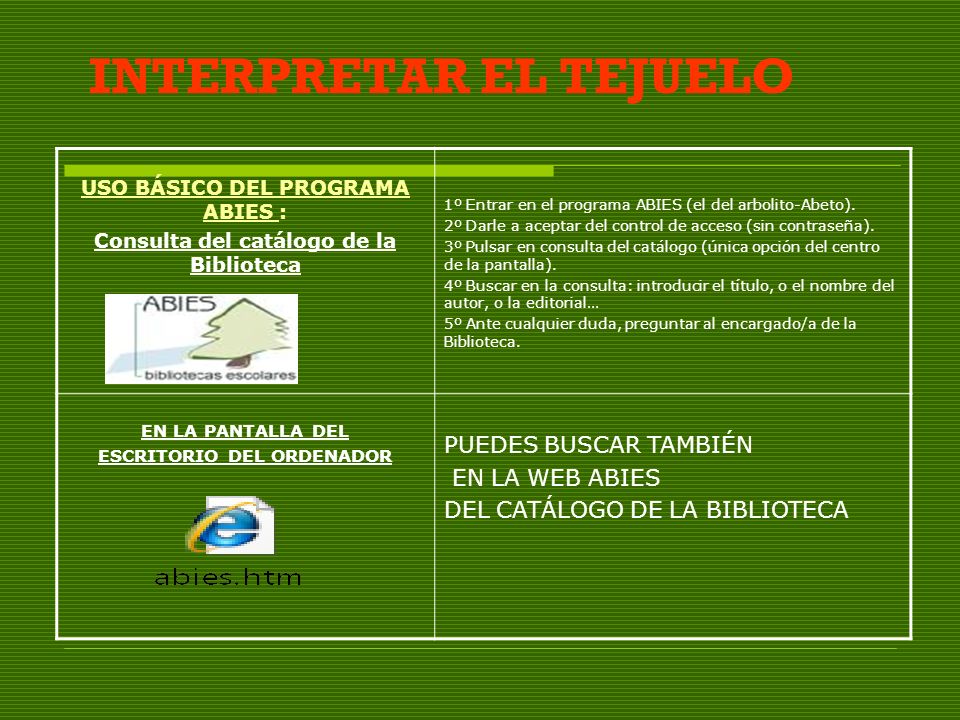 INTERPRETAR EL TEJUELO