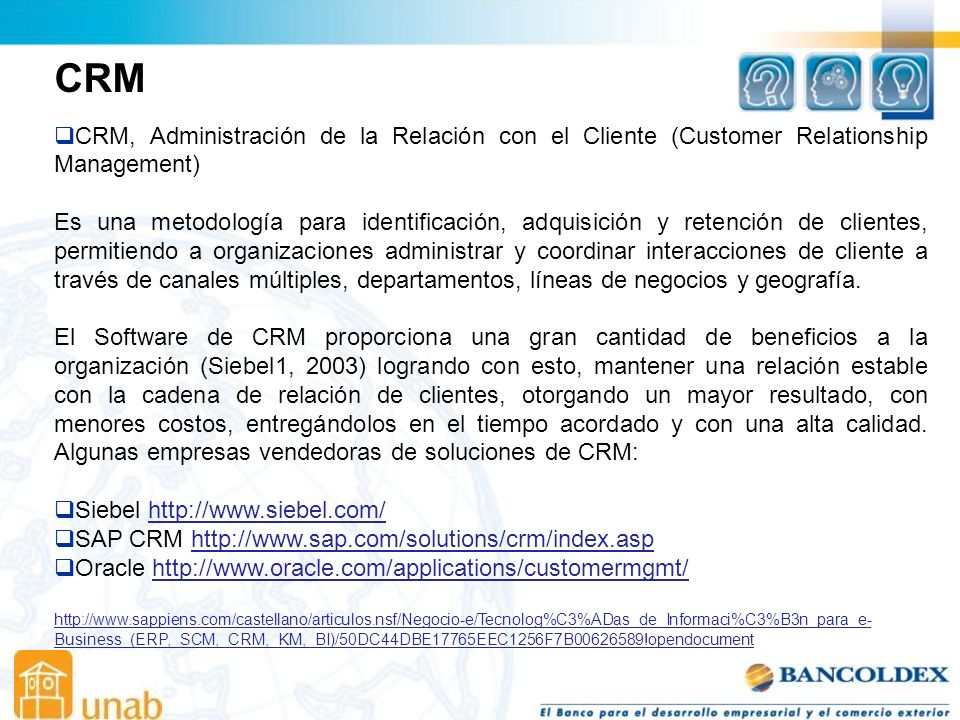 CRM CRM, Administración de la Relación con el Cliente (Customer Relationship Management)
