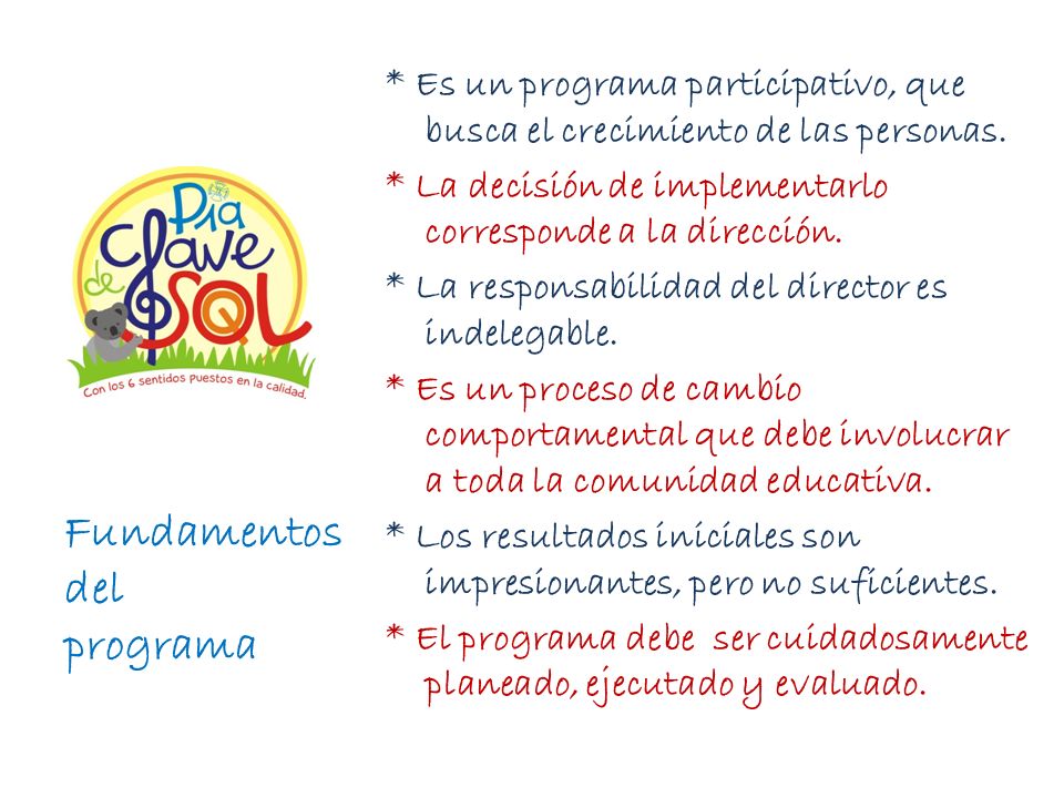 Fundamentos del programa