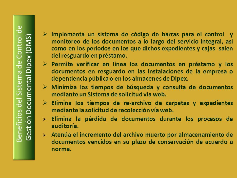 Beneficios del Sistema de Control de Gestión Documental Dipex (DMS)