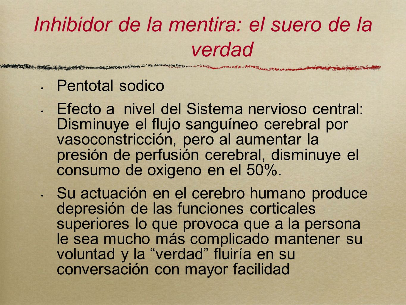 Inhibidor de la mentira: el suero de la verdad