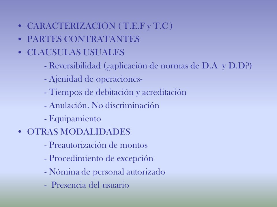 CARACTERIZACION ( T.E.F y T.C )