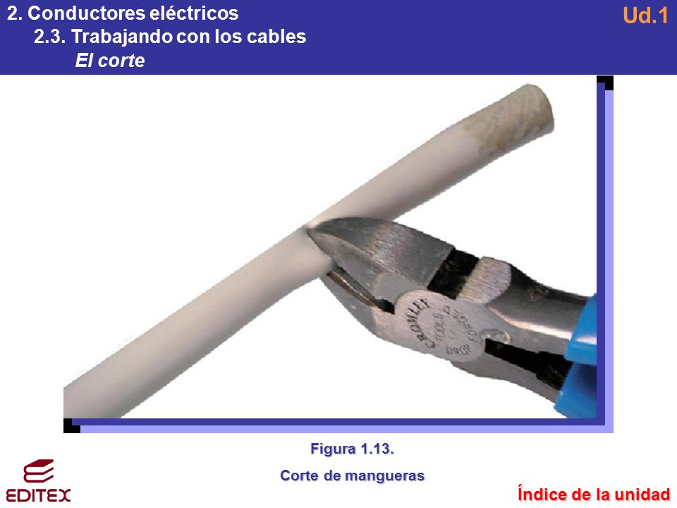 Ud.1 2. Conductores eléctricos 2.3. Trabajando con los cables El corte