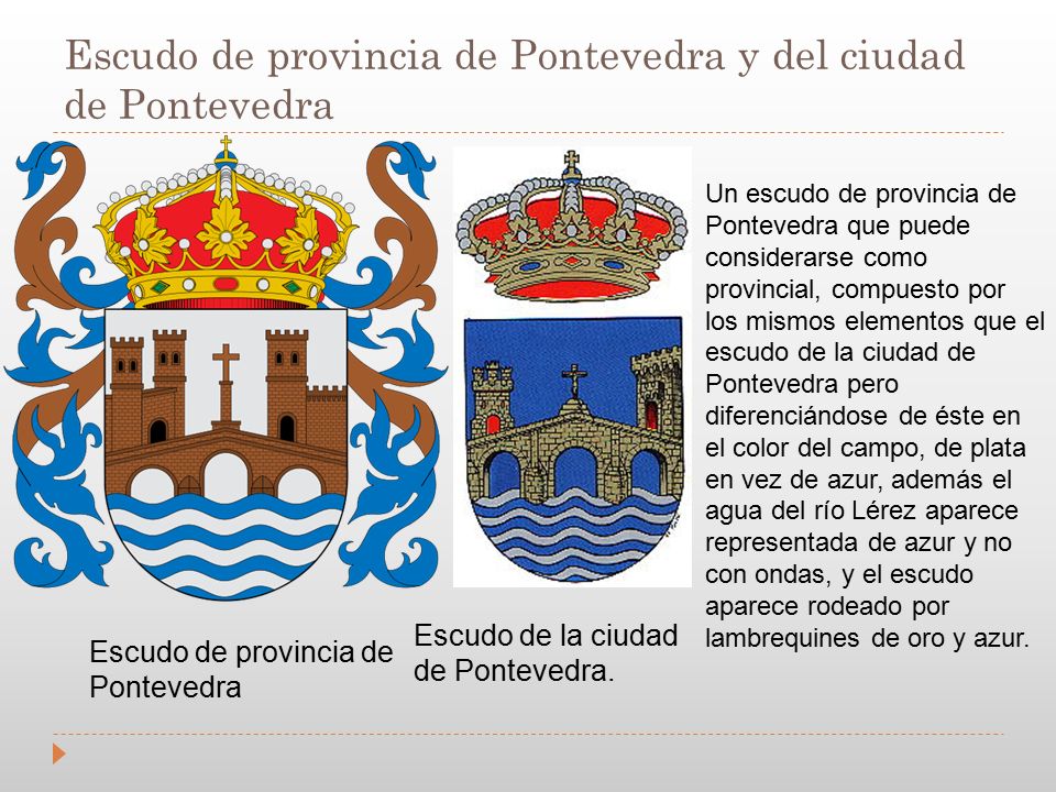 Escudo de provincia de Pontevedra y del ciudad de Pontevedra