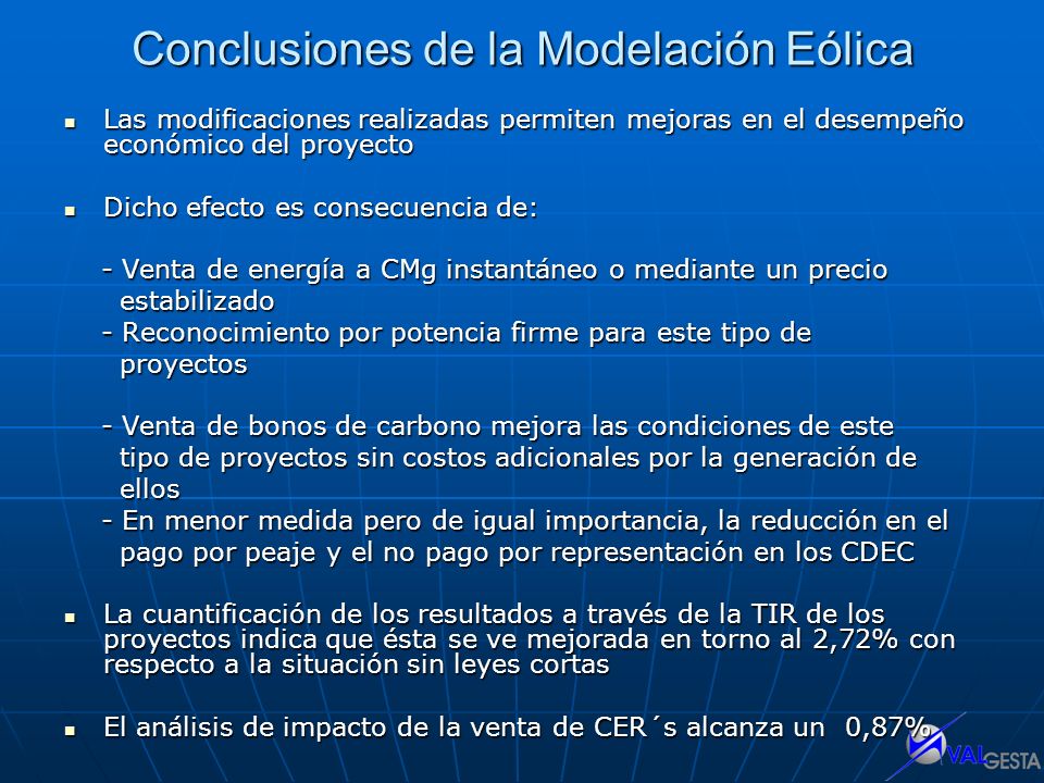 Conclusiones de la Modelación Eólica