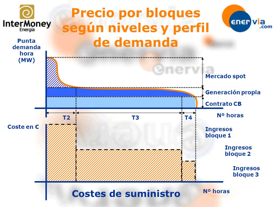 Precio por bloques según niveles y perfil de demanda
