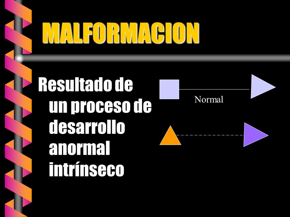 MALFORMACION Resultado de un proceso de desarrollo anormal intrínseco