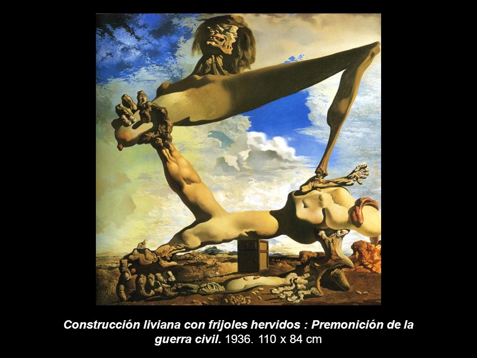 Construcción liviana con frijoles hervidos : Premonición de la guerra civil x 84 cm
