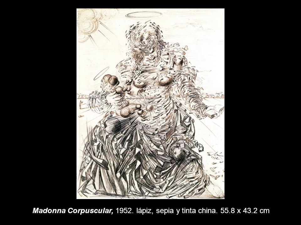 Madonna Corpuscular, lápiz, sepia y tinta china x 43.2 cm