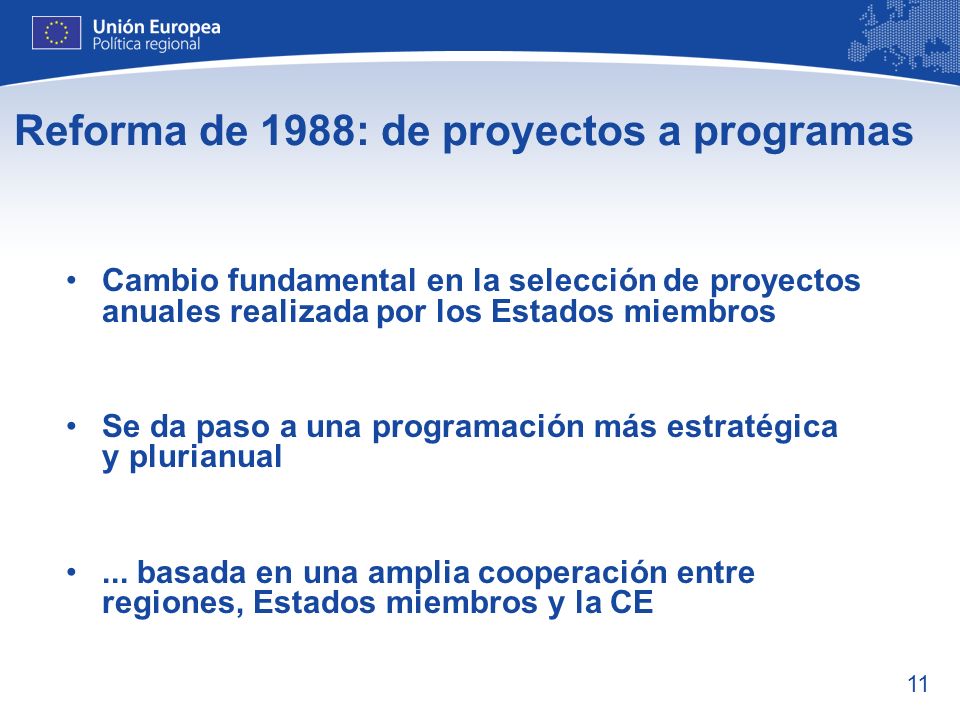 Reforma de 1988: de proyectos a programas