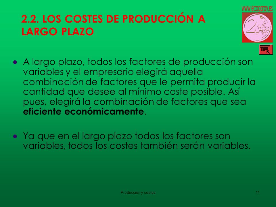 2.2. LOS COSTES DE PRODUCCIÓN A LARGO PLAZO