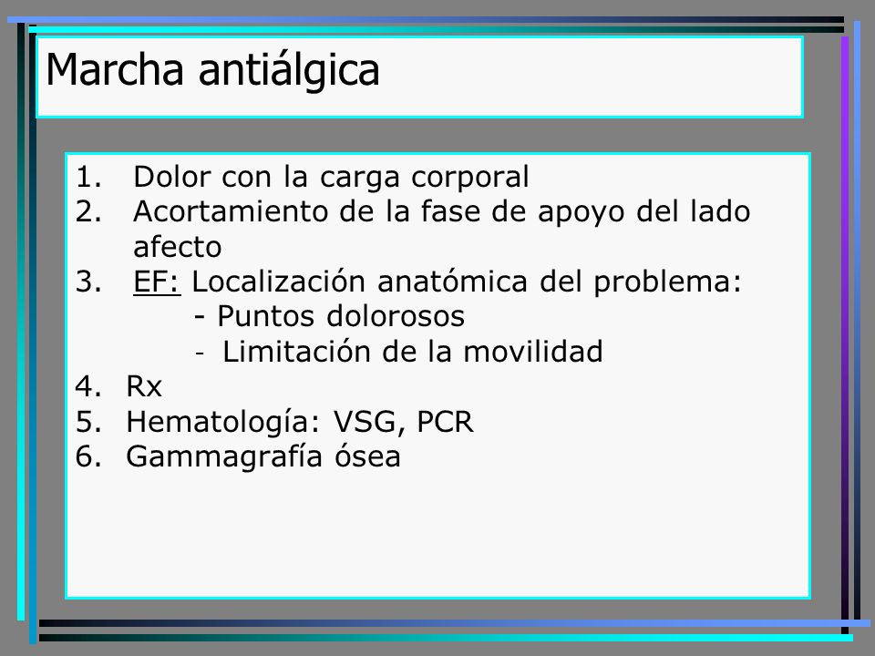 Marcha antiálgica Dolor con la carga corporal
