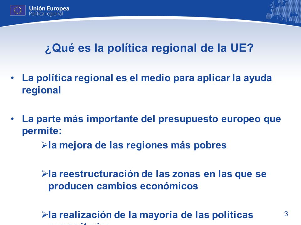 ¿Qué es la política regional de la UE