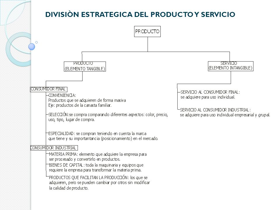DIVISIÒN ESTRATEGICA DEL PRODUCTO Y SERVICIO