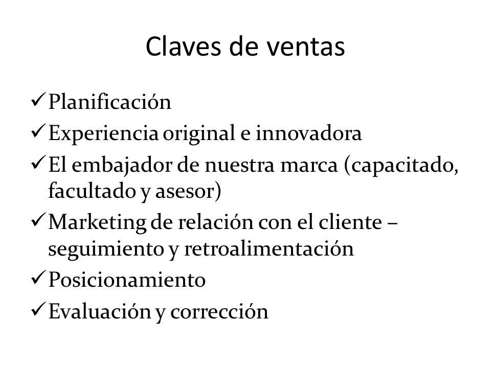 Claves de ventas Planificación Experiencia original e innovadora