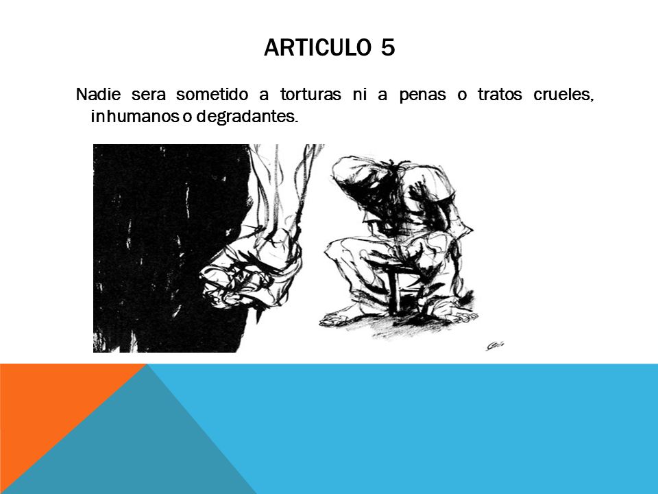 ARTICULO 5 Nadie sera sometido a torturas ni a penas o tratos crueles, inhumanos o degradantes.