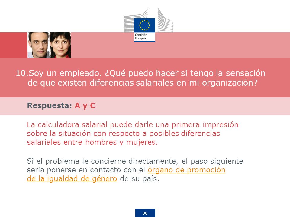 Soy un empleado. ¿Qué puedo hacer si tengo la sensación de que existen diferencias salariales en mi organización