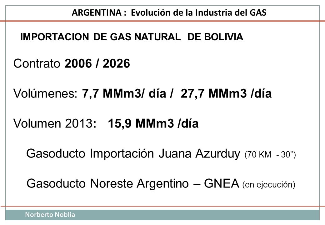 Volúmenes: 7,7 MMm3/ día / 27,7 MMm3 /día Volumen 2013: 15,9 MMm3 /día