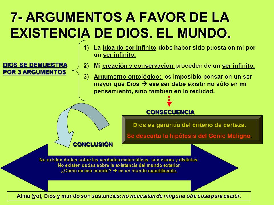 7- ARGUMENTOS A FAVOR DE LA EXISTENCIA DE DIOS. EL MUNDO.