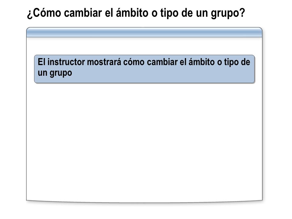 ¿Cómo cambiar el ámbito o tipo de un grupo