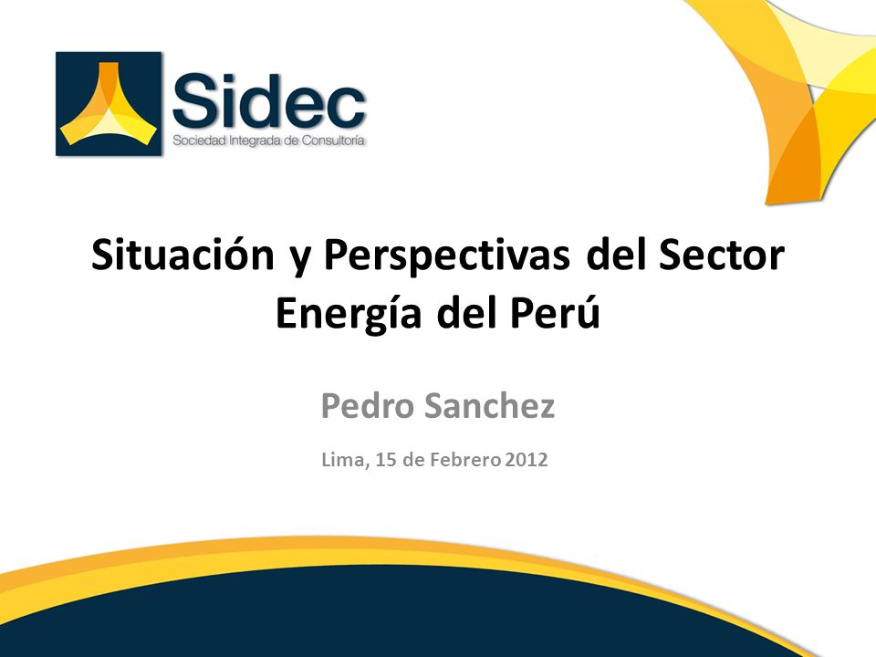 Situación y Perspectivas del Sector Energía del Perú