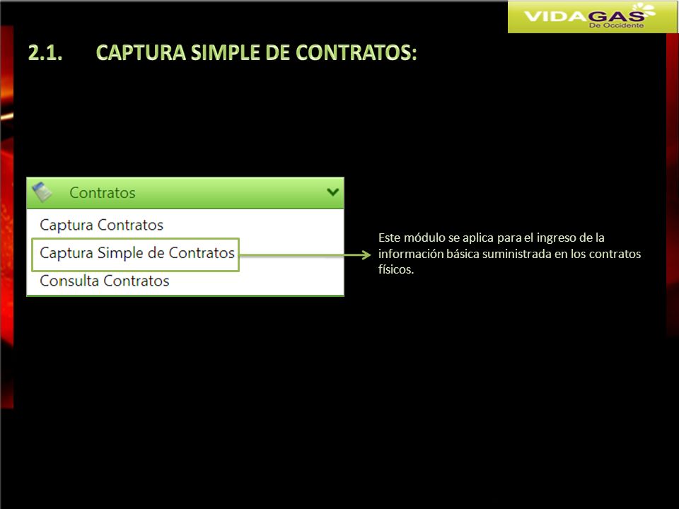 2.1. CAPTURA SIMPLE DE CONTRATOS: