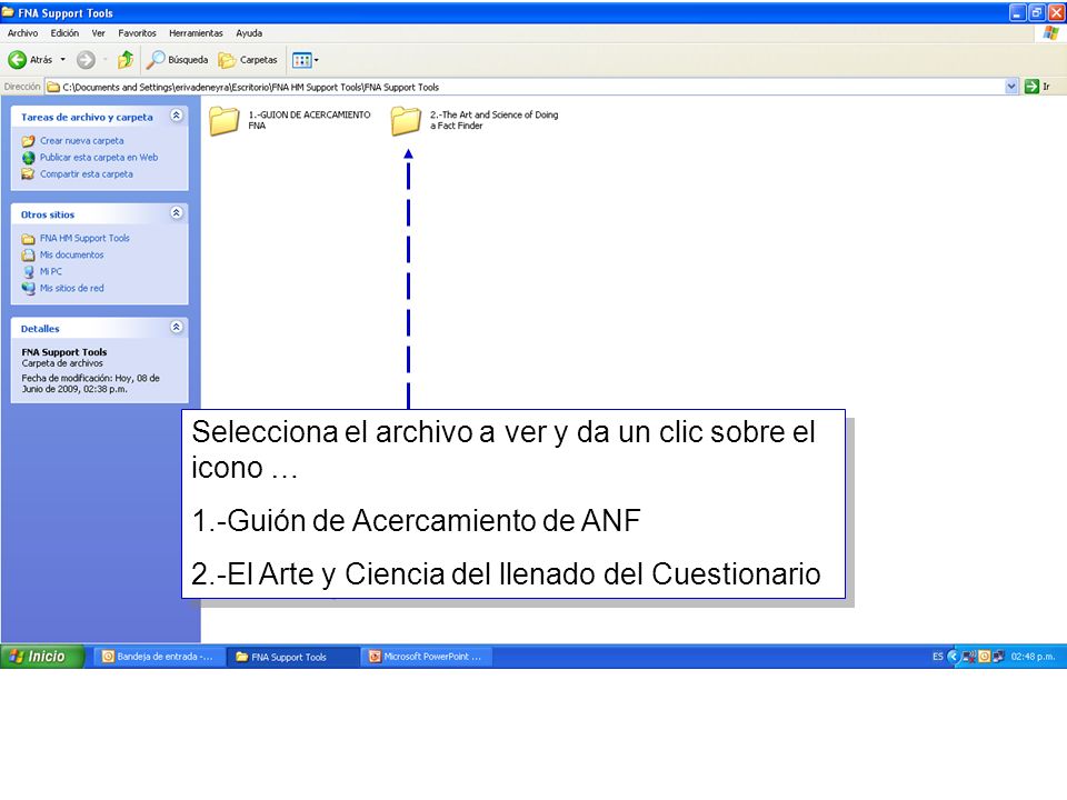 Selecciona el archivo a ver y da un clic sobre el icono …