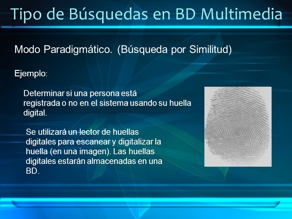 Tipo de Búsquedas en BD Multimedia