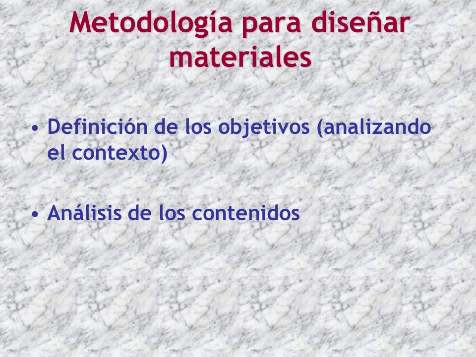 Metodología para diseñar materiales